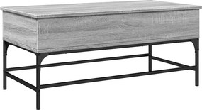 vidaXL szürke sonoma szerelt fa és fém dohányzóasztal 100 x 50 x 45 cm