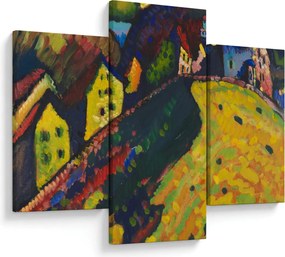 Kép - Vasily Kandinsky, Houses at Murnau, reprodukciók (90x60 cm)