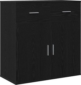 vidaXL Széf fiókkal Fekete tölgy 78 x 38 x 80 cm Faanyag