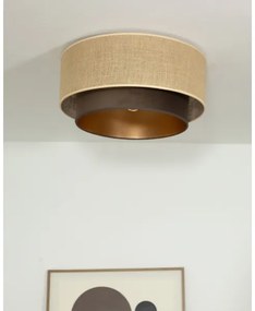 SARTA mennyezeti lámpa, 1xE27/60W/230V, átmérő 45 cm, barna/juta