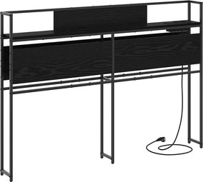 vidaXL Tároló fejtámla polcokkal tárolóval Musta tammi 135 cm Faanyag