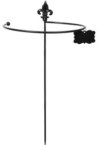 Öntöttvas növényfuttató pálca körívvel, fekete, 62 cm