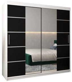 Ruhásszekrény 200 cm Verika 4 200 (fehér + fekete). 1064305