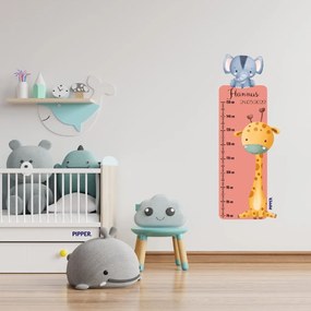 PIPPER. Textil falmatrica "Gyermek magasságmérő névvel  - Szafari 2"