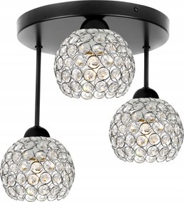 Mennyezeti Lámpa Lógó Króm Hármas Csillár Plafon Csillogó Kristályok