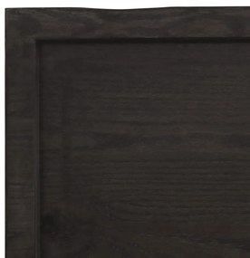 sötétbarna kezelt tömör tölgyfa fali polc 120 x 60 x (2-4) cm