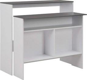 vidaXL fehér és szürke bárasztal 2 asztallappal 130 x 40 x 120 cm