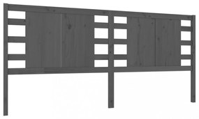 szürke tömör fenyőfa fejtámla 146 x 4 x 100 cm