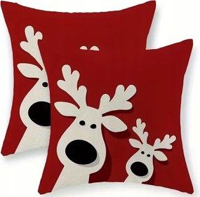 Dekoratív párnahuzat 40x40 cm Karácsonyi rénszarvas 2 db