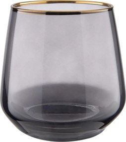 TOUCH OF GOLD vizespohár arany szegéllyel szürke 345 ml