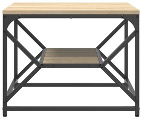 dohányzóasztal polccal Sonoma tölgyben – 51x50x40 cm – Szerelt fából