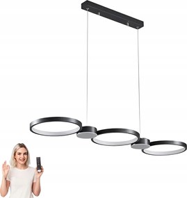 Mennyezeti Lámpa Led Plafon Függeszték Csillár 3 Szín Távirányító Fekete/fehér