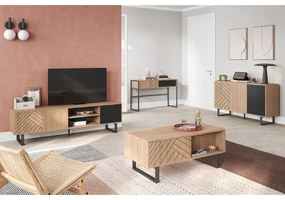 Natúr színű dohányzóasztal tölgyfa dekorral 55x110 cm Madona – Marckeric