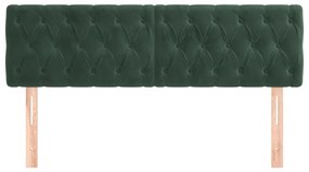 2 db sötétzöld bársony fejtámla 72 x 7 x 78/88 cm
