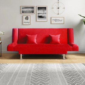 Kinyitható 2 személyes kanapé párnákkal piros KB-R