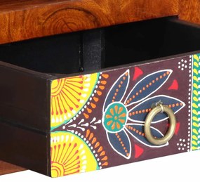tömör akácfa többszínű falra szerelhető TV-szekrény 90x30x30 cm