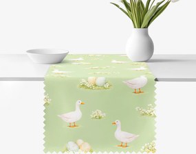 Goldea húsvéti teflonos asztali futó - libák és húsvéti tojások 50x160 cm
