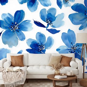 Fotótapéta - Kék festett virág (147x102 cm)