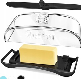 Vajtartó Vajtároló doboz Fekete Műanyag