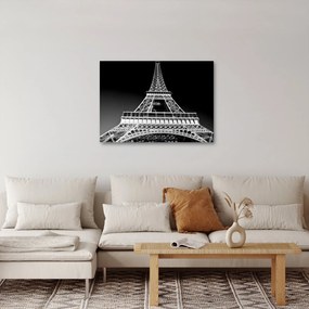 Kép - Eiffel-torony, fekete-fehér (70x50 cm)