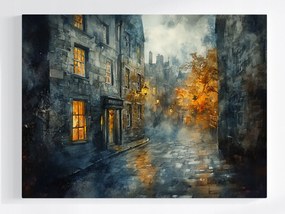 Vászonkép Canvas Város Edinburgh Utca Este Ősz Kilátás 80x60