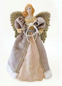 Aca Lighting karĂĄcsonyfadĂsz angyalka arany ruhĂĄval 40cm x1