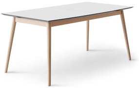 Fehér-natúr színű bővíthető étkezőasztal fehér asztallappal 100x210 cm Meza – Hammel Furniture