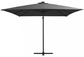 antracit konzolos napernyő LED-del és acélrúddal 250x250 cm