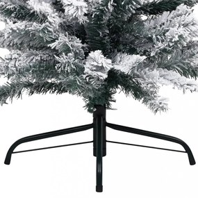 zöld PVC vékony műkarácsonyfa hóval 210 cm
