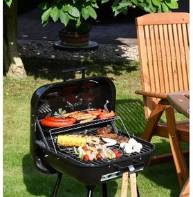 Hordozható faszenes grillsütő fekete