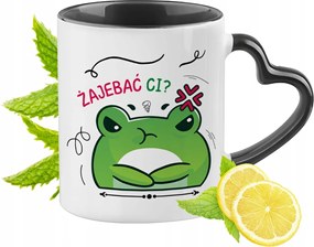 Vicces Bögre Fekete Szív Alakú Füllel Ajándék