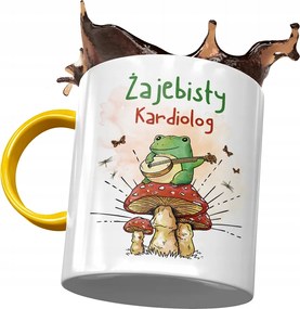 Sárga Bögre Kardiológusnak Békás Kardiológus Nyomtatott Fotóval