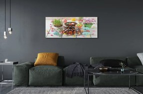 Akrilkép Tojás torta virág 140x70 cm 4 fogas