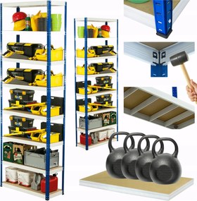 Tárolószekrény fém állvány Helios 270x120x50cm 8Px400kg Tömör Magas