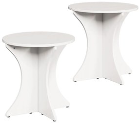 Dohányzóasztal 2 pcs Fehér 46 x 46 x 47 cm Tömör fenyőfa