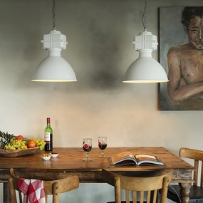 Ipari függőlámpa kis méretű matt fehér - Sicko