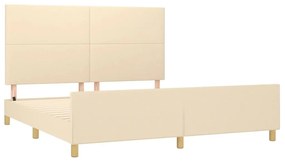 krémszínű szövet ágykeret matrac nélkül 180 x 200 cm