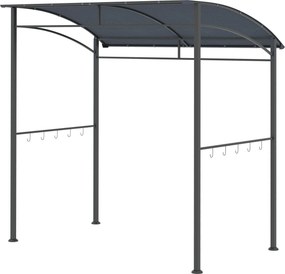 Outsunny Grill Pavilon 215 x 150 x 220 cm Vízlepergető Kerti Pavilon Íves Tetővel, Kerti Pergola Akasztókkal, BBQ Pavilon, Kerti Sátor Grill Sátor Par