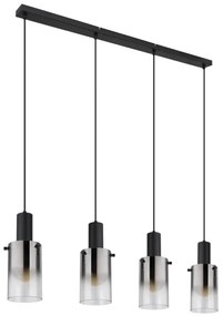 Globo 15907-4H - Csillár zsinóron FLORENTINA 4xE27/40W/230V fekete