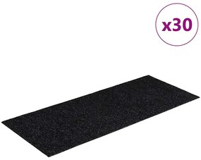 30 db fekete lépcsőszőnyeg öntapadós téglalap alakú 60x25 cm