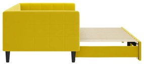 sárga kihúzható bársony heverő 90 x 200 cm