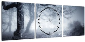 Kép - Út a ködben (órával) (90x30 cm)