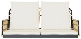 polirattan és acél hintapad párnákkal 105 x 58 x 38 cm