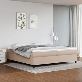 Cappuccino színű műbőr rugós ágy matraccal 200 x 200 cm