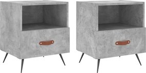 vidaXL 2 db betonszürke szerelt fa éjjeliszekrény 40 x 35 x 47,5 cm