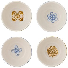 Kék-narancssárga kőedény tálka szett 4 db-os 200 ml Milton – Bloomingville