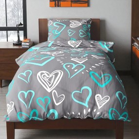 Pamut ágynemű DONA BLUE LOVE 2 részes 140x200 cm