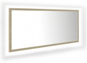 sonoma tölgy akril LED-es fürdőszobai tükör 100x8,5x37 cm