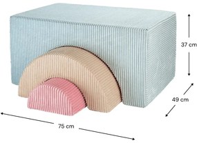 Mentazöld kordbársony habszivacs játszótér 3 db-os magasság 37 cm 75x49 cm Rainbow Montessori – Wigiwama