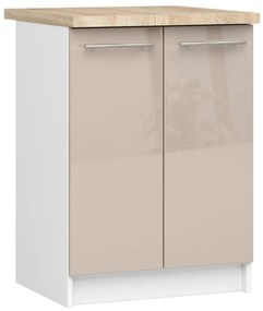 Alsó konyhaszekrény Ozara S60 2D (fehér + fényes cappuccino). Akció -15%. 1071110